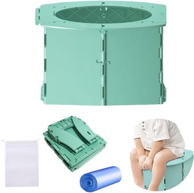 Opvouwbaar Potje - Reis Toilet - Kinderen Onderweg - Lichtgewicht Compact - 400 Gram - Groen