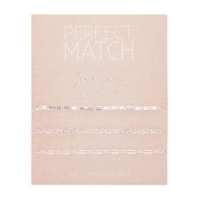 Armbanden set - Perfect Match - Dames - Zilverkleurig - Stainless steel