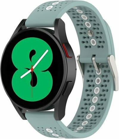 By Qubix - Geschikt voor Garmin bandje - Geschikt voor Garmin Vivoactive 4 / 4L - Dot Pattern bandje - Groenblauw - Smartwatch bandje 22mm