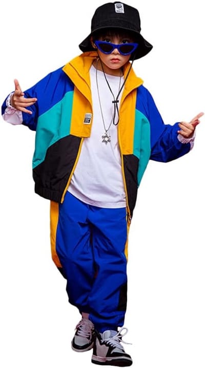Hiphop Kostuum voor Kinderen en Tieners - Tweedelige Danskleding Set met Jas en Broek