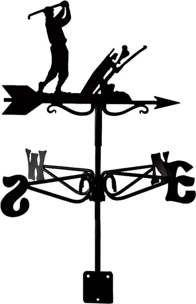 Windwijzer Metaal - Windvaan Ornament - Tuin Decoratie - Golfers Design - Roestvrij Staal