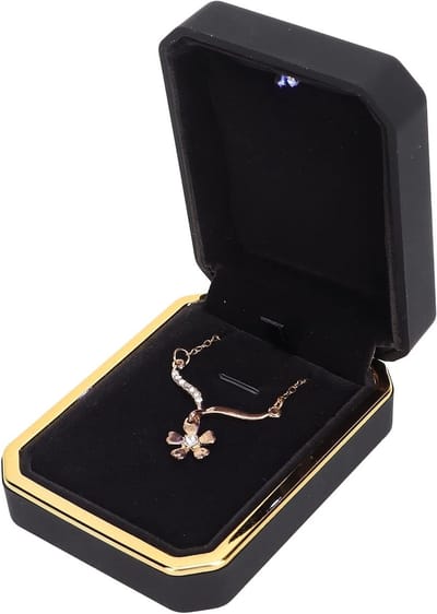 Elegante Sieraad Organizer met LED Verlichting, Opslagdoos voor Kettingen, Armbanden en Ringen - Perfect voor Huwelijksvoorstellen, Verjaardagen en Cadeaus