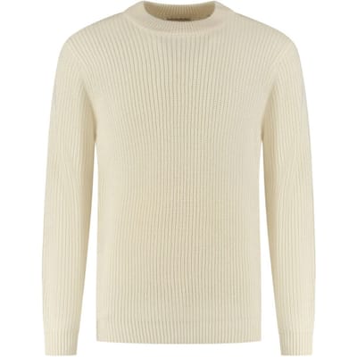 Dstrezzed Crew Ribknit Truien & Vesten Heren - Sweater - Hoodie - Vest- Gebroken wit - Maat L