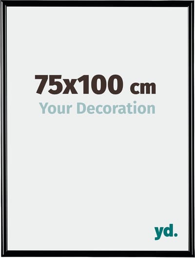 Your Decoration - Fotolijst 75x100 cm - Kunststof - Zwart Hoogglans - Bordeaux