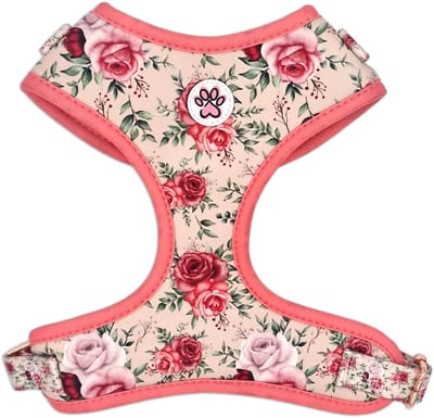 Hondentuigje - Zacht Tuigje / Honden Harnas - Roze - Rozen - Roses are Fur-ever - Paw My God! - Maat S
