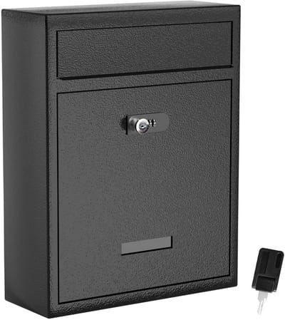 Brievenbus met Slot en Sleutel – Wandgemonteerde Metalen Buitenbrievenbus XL – Waterdicht & Grote Capaciteit