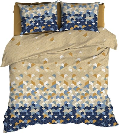 Satin d'Or Scoop Dekbedovertrek - Tweepersoons - 200x200/220 cm - Blauw