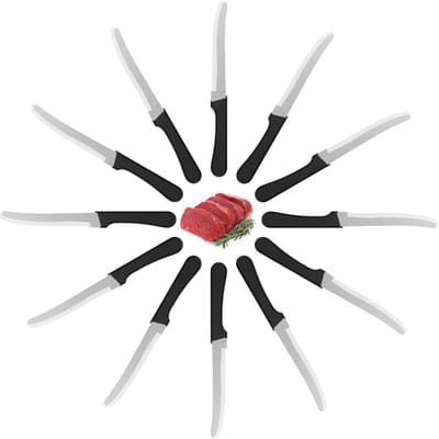 Dailygoods- Keukenmessenset 12-delig - Professionele Messen - Roestvrij Stalen Messen - Steakmessen - Lemmetlengte 12,5 cm - Comfortabele Handgreep
