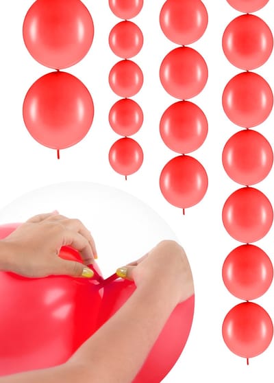 PARTYDECO - 20 klaproosrode koppelbare ballonnen 28 cm
