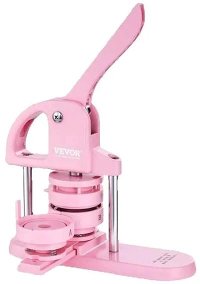 NordHaus Button Maker Machine - Badge Maker Set - DIY Knoppen Pers - 3-in-1 Multifunctioneel - 28,5 x 9 x 34,5 cm Roze