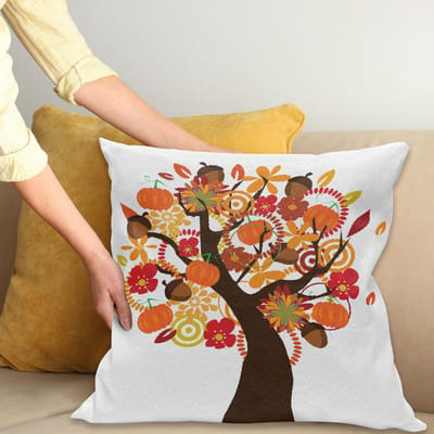 ABAKUHAUS Fallen Kussenhoes – 50 x 50 cm – Dubbelzijdig oranje-bruin