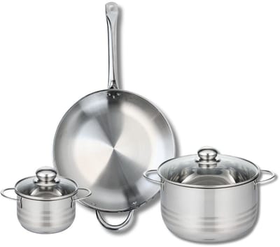 Set van 1 Koekenpan 32 cm en 2 kookpotten 14 en 24 cm Elo Profi Brillant