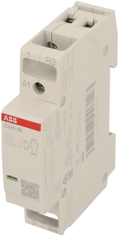 Installatieautomaat 16A 2-polig 230V/250VAC met 1NO en 1NC contacten IP20