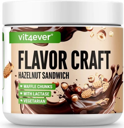 Vit4ever - Flavor Craft - Smaak Hazelnoot Sandwich met Extra Stukjes – 250 g – Heerlijke zoetheid – Veelzijdig smaakpoeder voor voeding & dranken – Flavor Powder