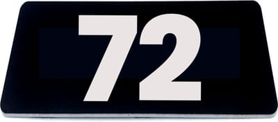 Nummerplaatje 72 - 80 x 50 x 1,6 mm - Zwart/wit - incl. 3M-tape | Nummerbordje - Deur en kamernummer - brievenbusnummers - Gratis verzending - 5 jaar garantie