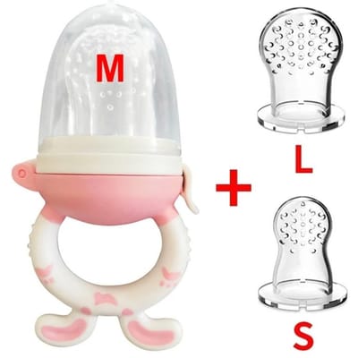 Biberon Alimentateur de Fruits pour Bébé 3 en 1 Tétine Sucette Alimentation Aliments Frais Fruits Lait Biberons Mordilleur Apprendre à Manger Boire Dentition Sucette