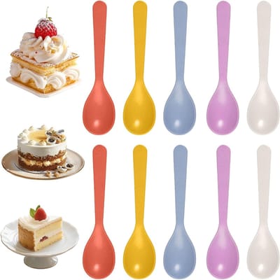 Herbruikbare Plastic Eierscheppen - 10 Stuks, 14 cm Lange Dessertlepels, Makkelijk Schoon te Maken en Stapelbaar voor Eieren, Thee en Koffie