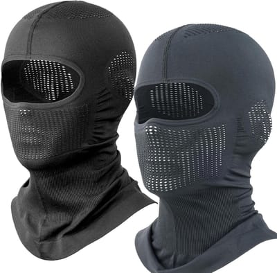 Winter Balaclava voor Gezichtsbescherming - Unisex, Vrije Maat, Zwart en Groen, Ideaal voor Koude Weersomstandigheden en Outdoor Activiteiten
