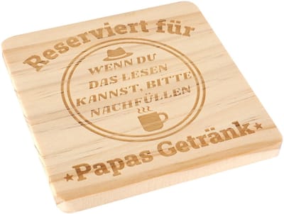 Dailygoods- Onderzetter Antislip - Houten Onderzetter - Rond - Verjaardagscadeau - Cadeau voor Papa - Voor Thuis/Kantoor - Coaster