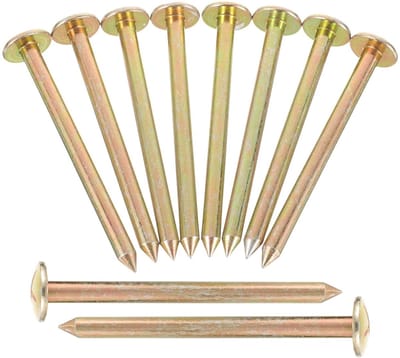Dailygoods - POPETPOP 10 stuks gazonvloernagels, grensinzetstukken, grondgrensmarkeringen, gereedschap, bevestigingspaal, landschapsstift, verzinkt, houten stapel, spijker, meten, spijker, roestvrij staal