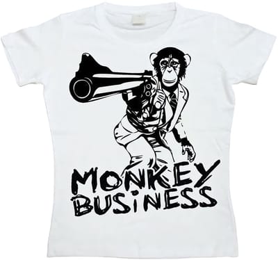 Hybris Dames Mon-key Business Girly T-shirt SH-5-15230-LFH1-10