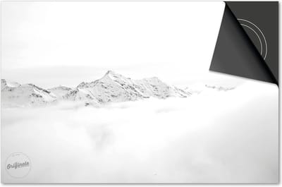 Inductie beschermer 60x60 - afdekplaat inductie mat - Dietrix Kookplaat beschermer - Exclusief - Wit - Bergen Wolken