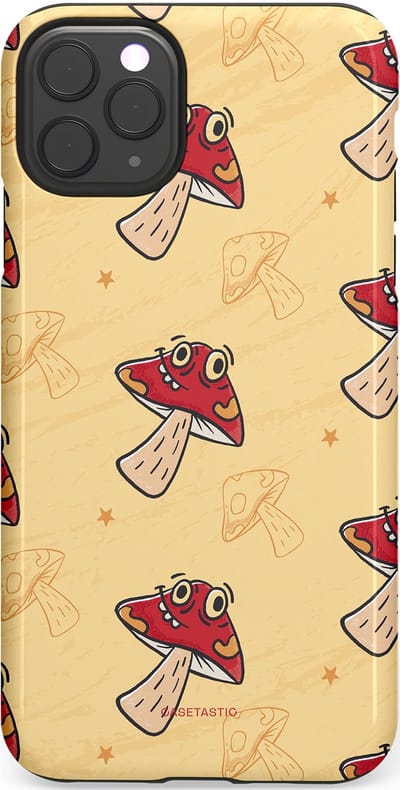Casetastic Hoesje Geschikt voor Apple iPhone 11 Pro Max - Stijlvolle Beschermende Duo-layer Case - Vrolijke Paddestoel