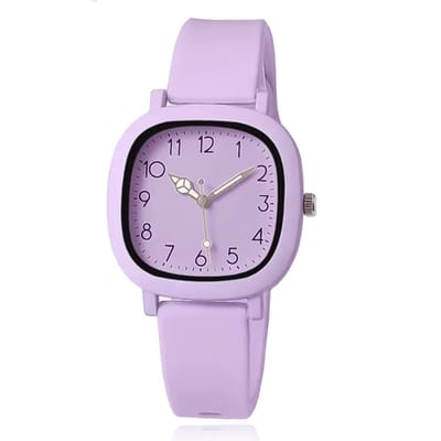 LGT Lila dameshorloge – pastel quartz met zachte siliconen band
