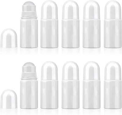 Set van 10 Lege Deodorant Rollers van 50 ml - Navulbare Deoroller voor Zonnebrand, Vochtinbrengende Crème en Essentiële Olie