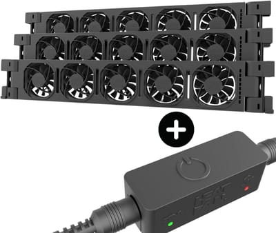 Heatfan radiator ventilator 5-voudig zwart - set 3 stuk (56097)