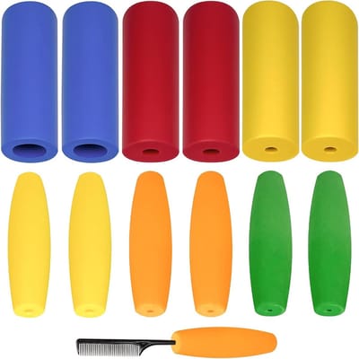 Schuimrubber Handgrepen - Stuurhoezen - Comfortabel Vasthouden - Schokabsorberend - 12 stuks - Zwart