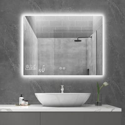 Badkamerspiegel met LED-verlichting en Spiegelverwarming - 80 x 60 cm