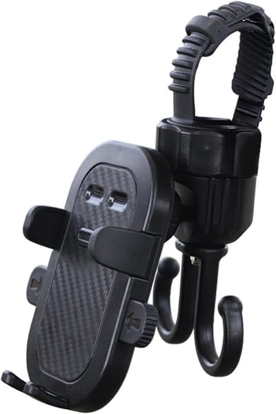 Kinderwagen Organizer - Telefoonhouder Haken - Winkelen Ondersteuning - 2-in-1 Functie - Verstelbaar - Zwart