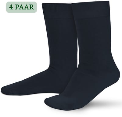 Hipperboo® 4 Paar Bamboe Sokken - Maat 39-42 - Navy Blue - Dames en Heren Sokken - Unisex - Bamboe Kousen - Naadloos - Hypoallergeen - Zijdezacht - Vochtregulerend