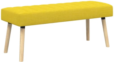 vidaXL - Kanaalgeplooide - Bank - Licht - Geel - 110 - x - 40 - x - 46 - cm - Stof
