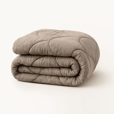 YNOT Dreambed - Velvet Taupe/Grey - 140x200 - Eenpersoonsdekbed - Dekbed Zonder Overtrek - Wasbaar Hoesloos Dekbed - 30 dagen proefslapen - Dekbed met vaste overtrek