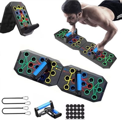Push Up Board - Fitness Trainer - Spieropbouw Thuis - 24 Combinaties - Draagbaar Ontwerp - Zwart