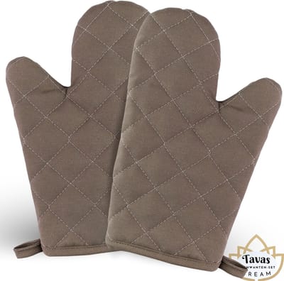 DREAM Ovenwanten 2 Stuks Antraciet Katoen Hittebestendige Ovenhandschoenen tot 250Â°C