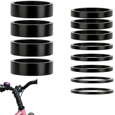 Jhubersproducts - Fietsafstandhouders - Stuurverhoging - 12 stuks - 1 1/8 inch - Aluminium - Verstelbaar - Geschikt voor MTB en racefiets
