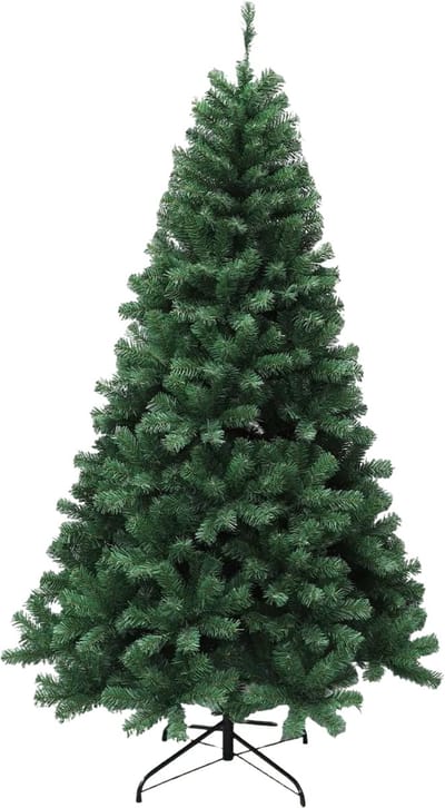 Voorverlichte kerstboom - Voor thuis of kantoordecoratie - Premium, scharnierende kunstmatige grenen met 250 warmwitte LED-verlichting - Kunstmatige grenen - Groen-210cm