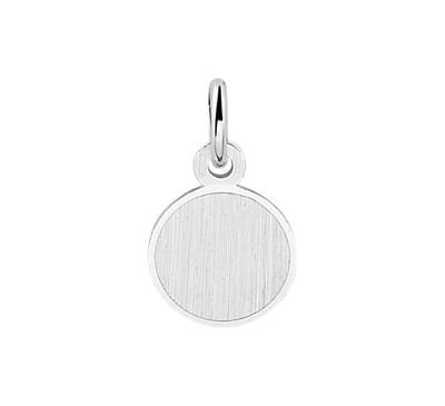 Zilver Gerhodineerde Graveerhanger rond gediamanteerd 1333355