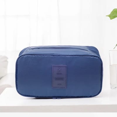 Without Lemon - Lingerie/Ondergoed/Sokken Organizer - Reis Tas - Cosmetica Tas - Toilettas - Handig voor op reis - 26x13x12CM - Blauw