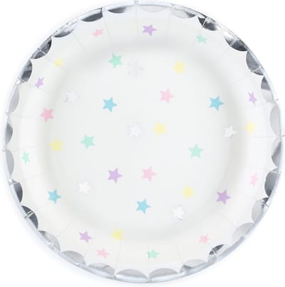 PartyDeco Borden Unicorn Sterren 18cm pk/6