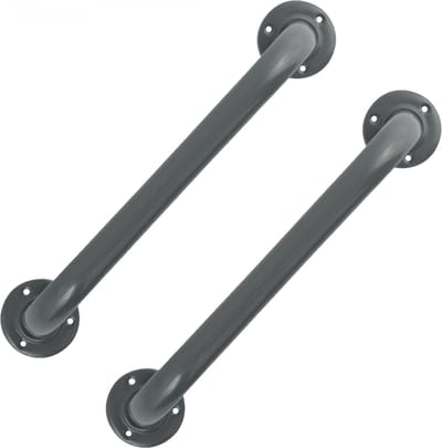 MSV Badkamer/douche wand/muur handgreep - 2x - rvs metaal - grijs - 30 cm - Extra houvast beugel