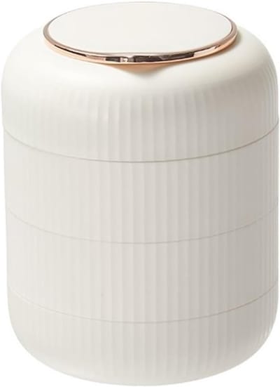 Juwelendoos Organizer - Sieraden Opberger - Sieraden Opbergen - 360 Graden Draaibaar - 11 x 11 x 14cm - Wit