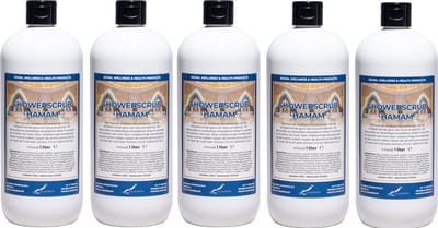 Showerscrub Hamam 1 liter - set van 5 stuks - verfrissende scrubgel - exfoliërende bodyscrub