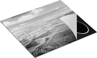 Chefcare Inductie Beschermer Blauwe Caribische Zee Water - Zwart Wit - 60x50 cm - Afdekplaat Inductie - Kookplaat Beschermer - Inductie Mat
