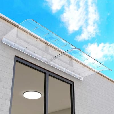Voordeur Luifel - Regenscherm Poort - Bescherming tegen Weer - Hoge Slagvastheid - 55x240cm - Transparant