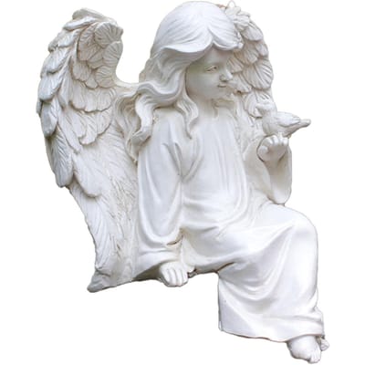 Hars Engel Beeldje Delicaat Uiterlijk Engel Sculptuur Decoratie Ornament voor Huis Tuin Binnenplaats gray