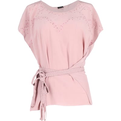 Joseph top met pailletten en riem in roze zijde
